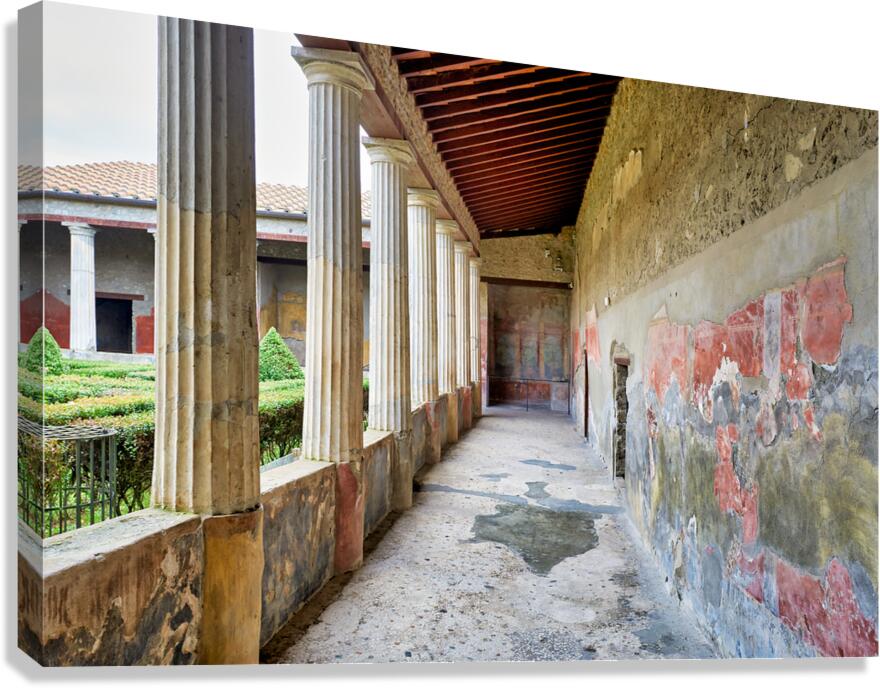 Exploration of ancient Roman architecture in Pompeii Naples Canvas Print