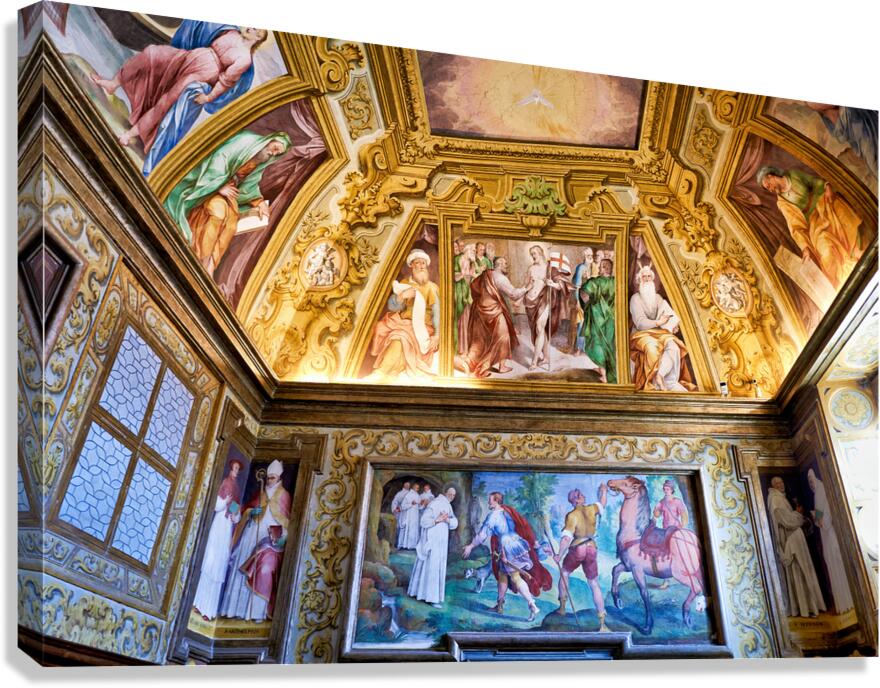 Art and history in Certosa di San Martino in Naples Italy Canvas Print