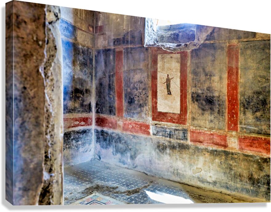 Exploring ancient wall paintings in Pompeii in Naples Campania I Canvas Print