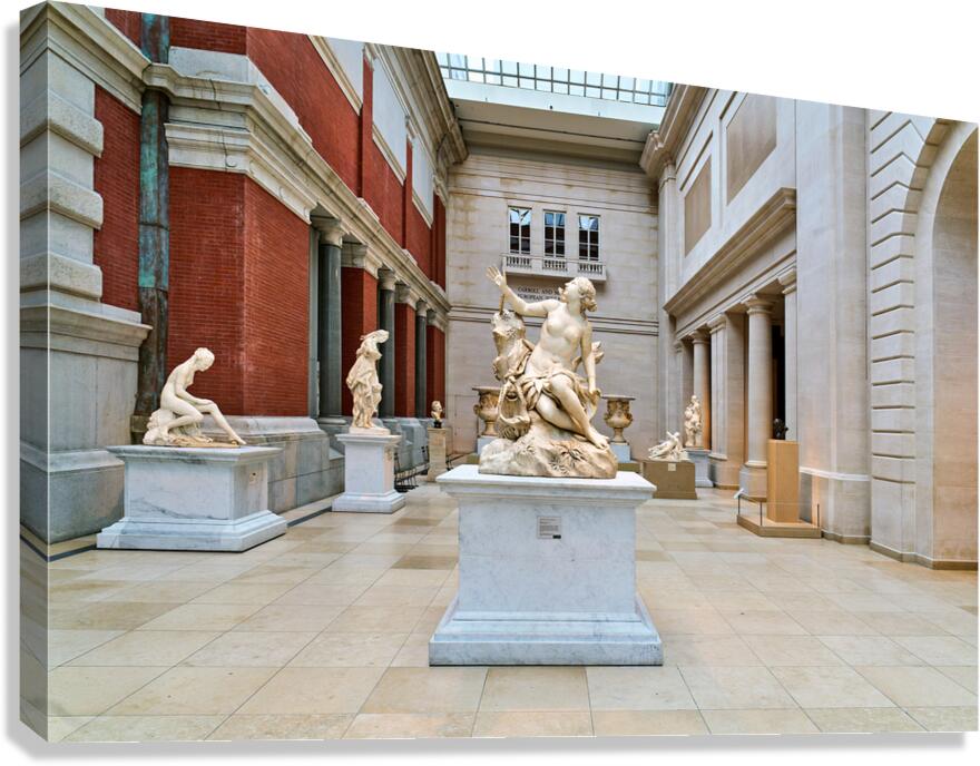 The sculpture of Andromeda and the sea monster stands in the Met Canvas Print