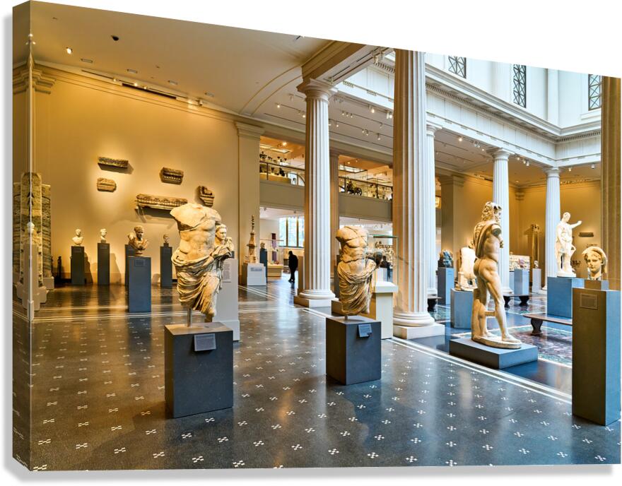 Visitors explore Greek and Roman galleries at the Met Canvas Print