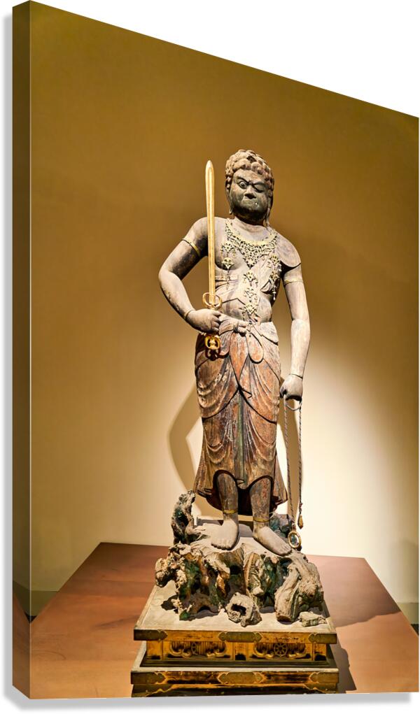 Statue of a warrior from Asia at the Metropolitan Museum of Art Canvas Print