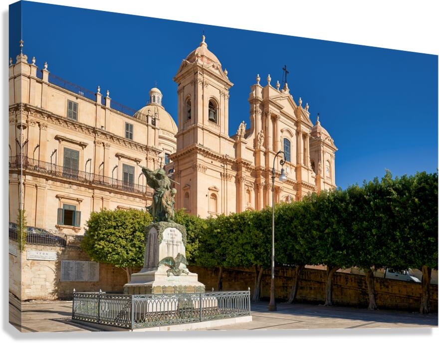 Noto Cathedral stands in the town square of Noto in Sicily Ital Canvas Print