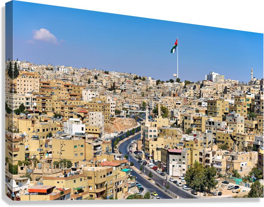 Cityscape view of Amman Jordan with buildings and roads Canvas Print