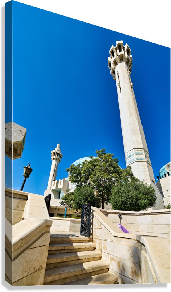 Visit to King Abdullah Mosque in Amman Jordan during clear day Canvas Print