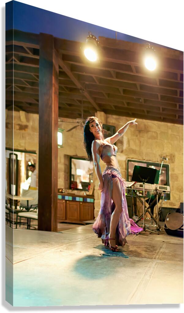Belly dance performance in Jordan at night Canvas Print