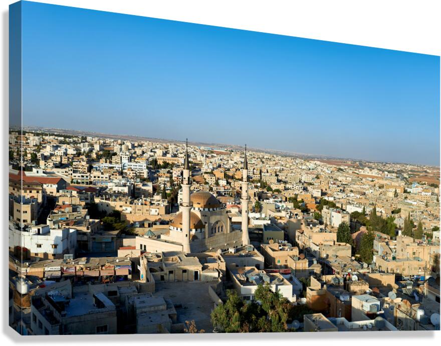 High view of Madabas cityscape in Jordan Canvas Print
