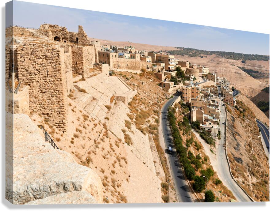 Explore Kerak Castle and the surrounding landscape in Jordan Canvas Print