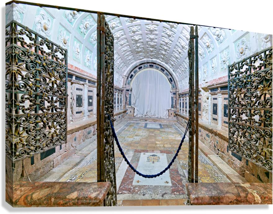 Exploring the crypt in the Norman Cathedral of Gerace Calabria I Canvas Print