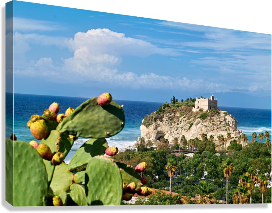 Santa Maria dellIsola Monastery in Tropea Calabria Italy by the Canvas Print