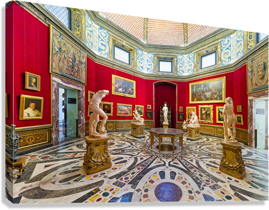 View of la tribuna by bernardo buontalenti in uffizi gallery flo Canvas Print