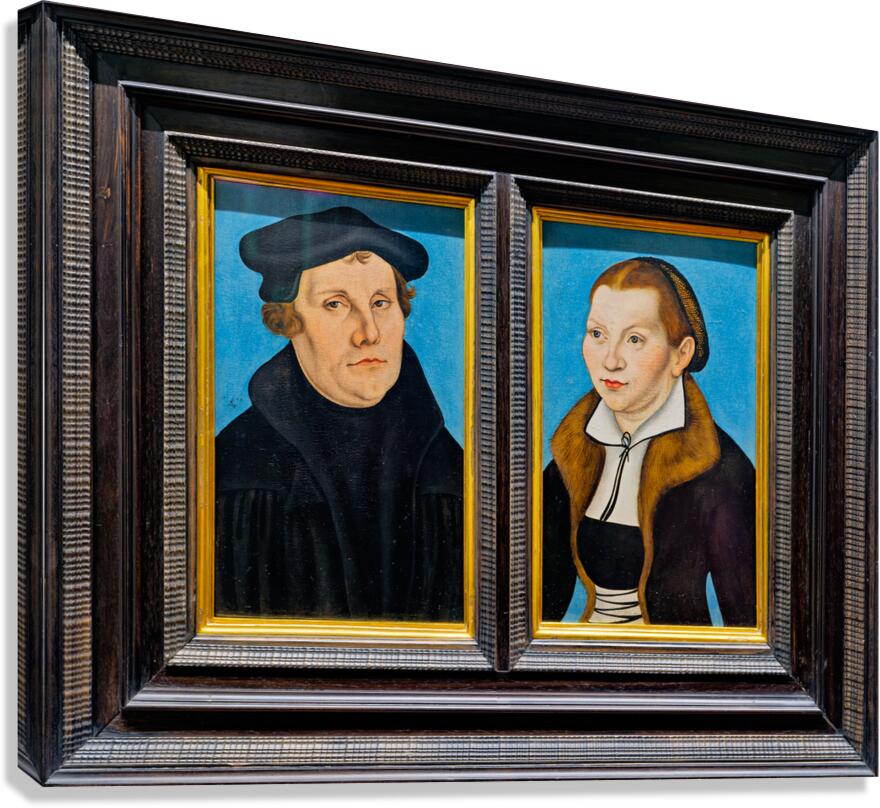 Portrait of martin luther and caterina bora in uffizi gallery Canvas Print