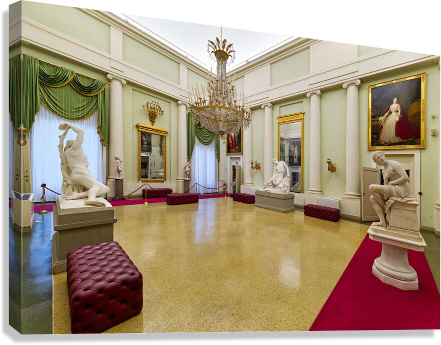 Visitors explore Palatine Gallery in Palazzo Pitti in Florence Canvas Print