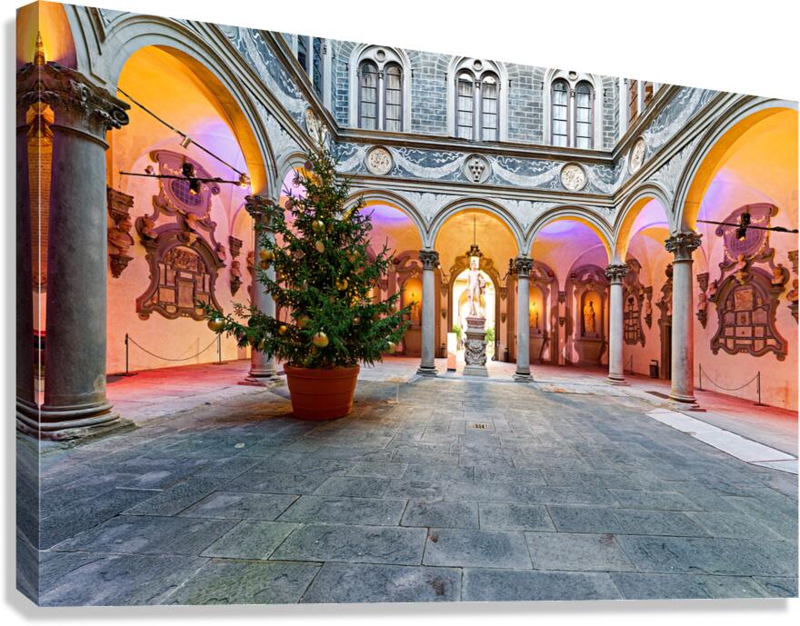 Palazzo Medici Riccardi inner courtyard in Florence Tuscany Ital Canvas Print