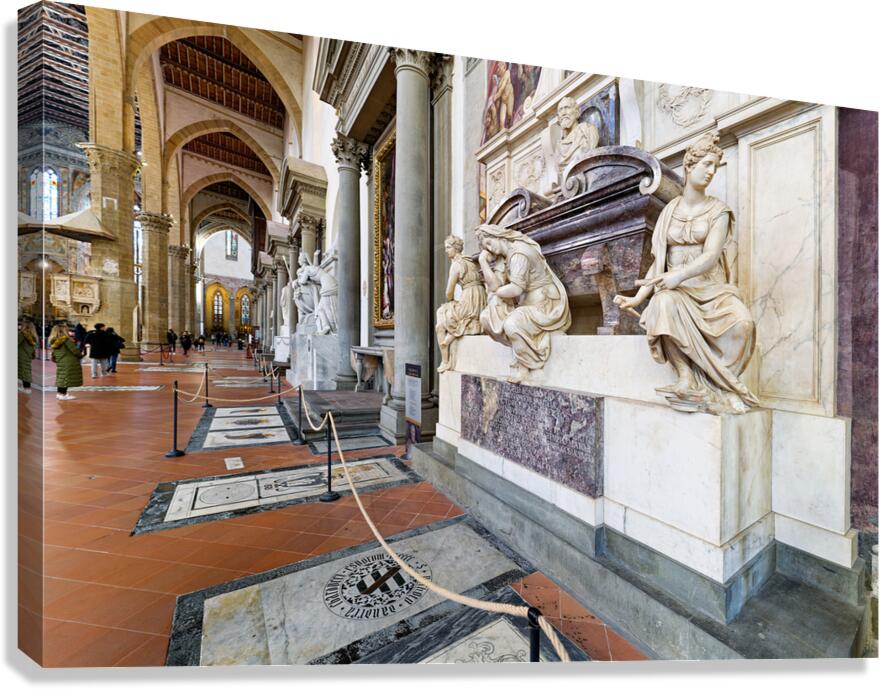 Michelangelos tomb at Basilica di Santa Croce in Florence Italy Canvas Print