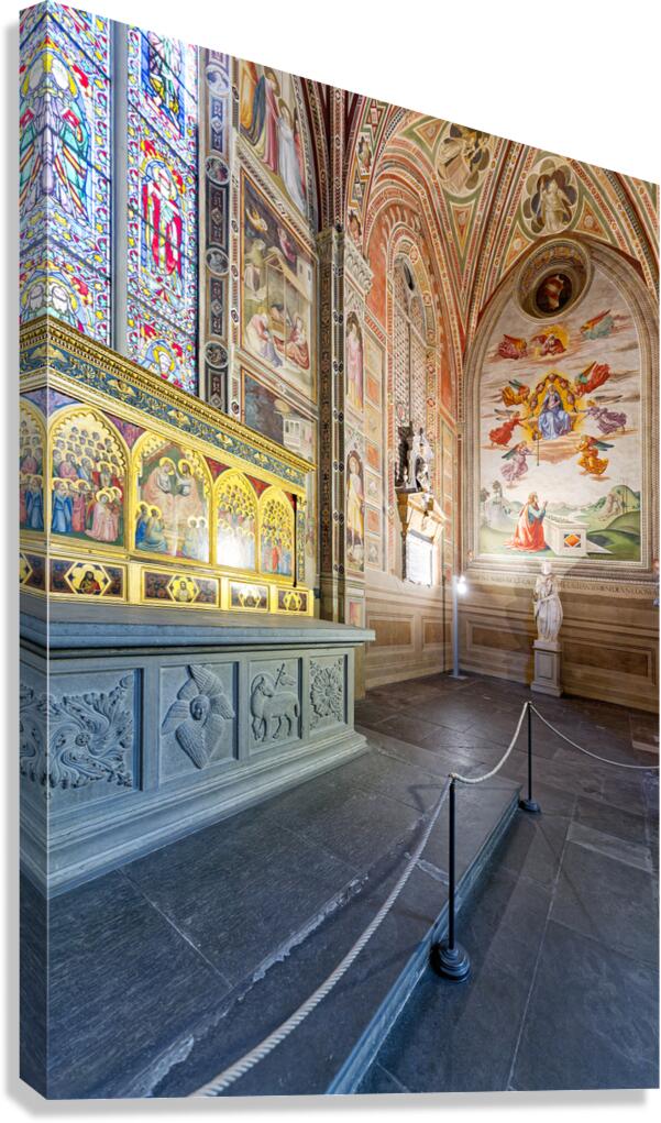 Basilica di Santa Croce interior in Florence Tuscany Italy Canvas Print