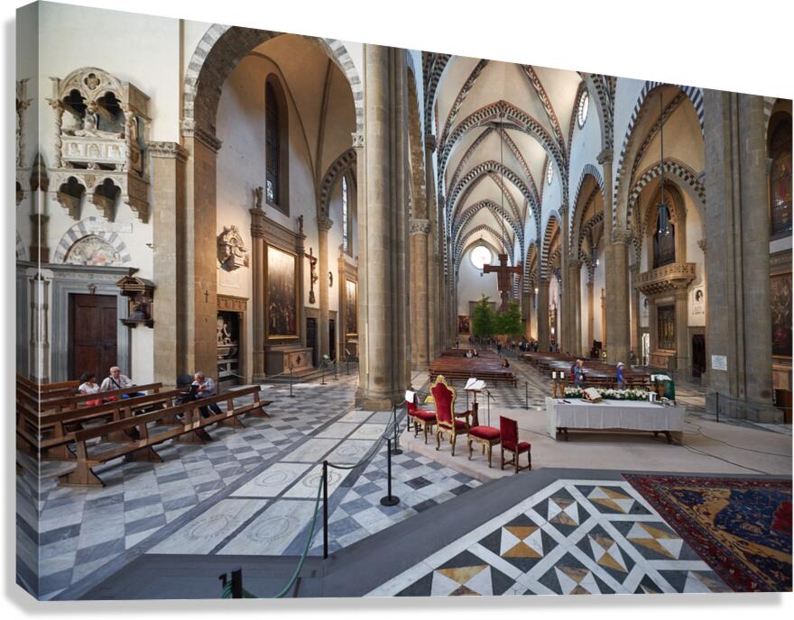 Santa Maria Novella church interior in Florence Tuscany Italy Canvas Print