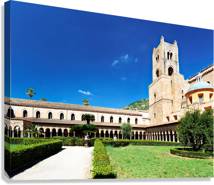 Visit to Duomo di Monreale in Palermo Sicily on a sunny day Canvas Print