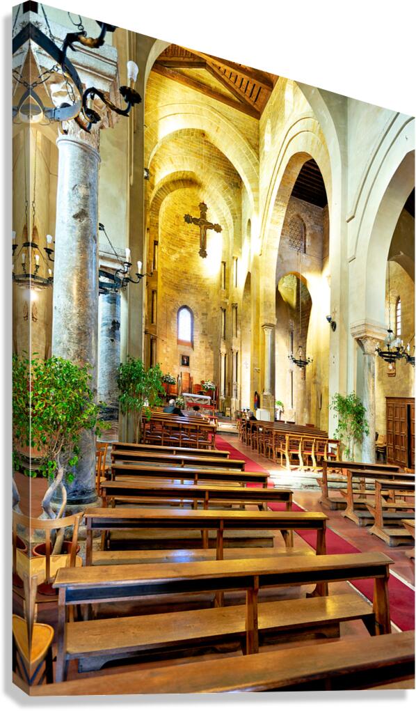 Exploring the interior of La Magione church in Palermo Sicily  Canvas Print