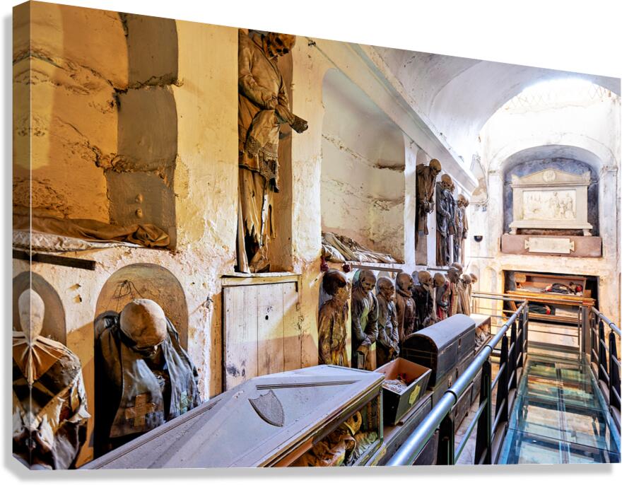 Exploring the capuchin catacombs in palermo sicily italy Canvas Print