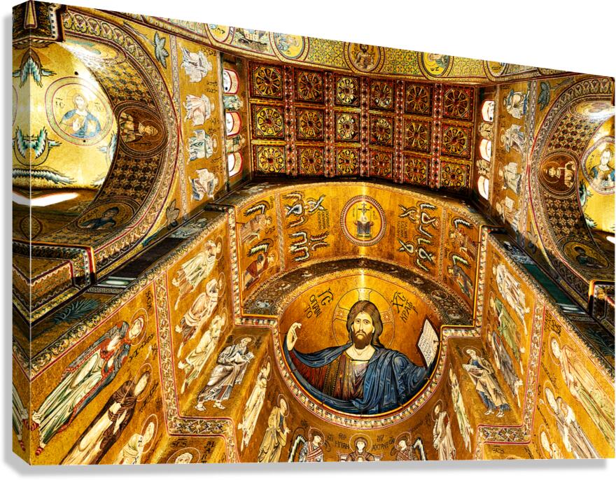 Mosaic details of Duomo di Monreale in Palermo Sicily Italy Canvas Print