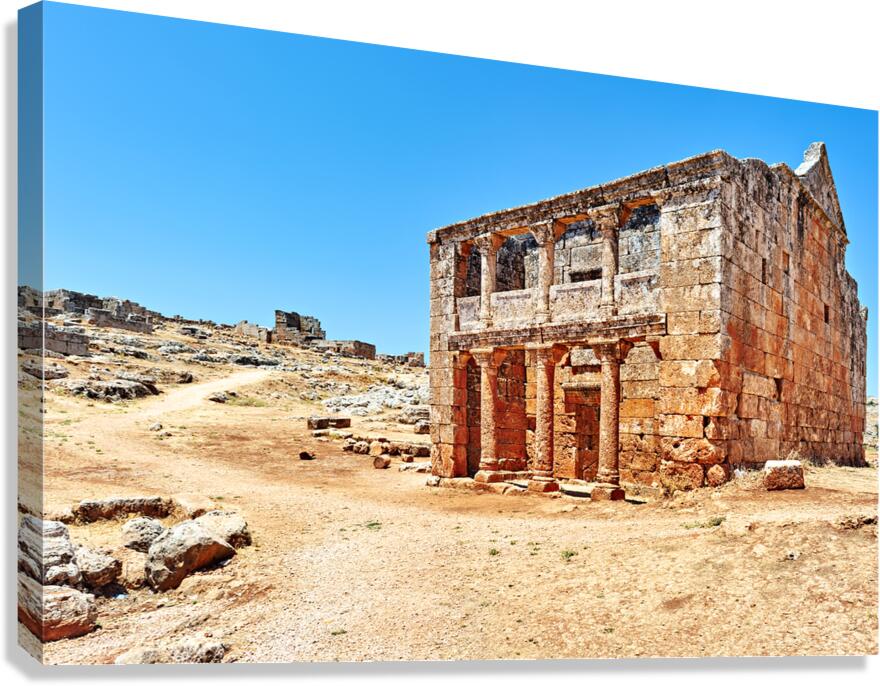 Exploring historic ruins in Serjilla Syria on a clear day Canvas Print