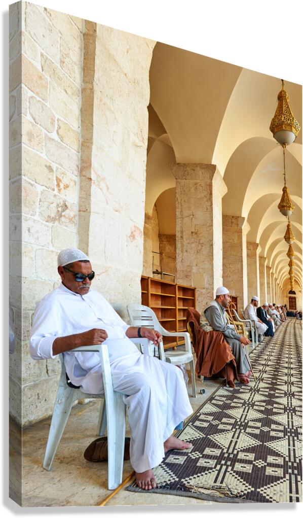 Sitting and waiting at a mosque in Aleppo Syria Canvas Print