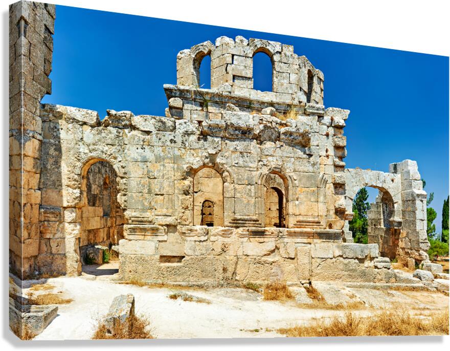Church of Saint Simeon Stylites in Syria shows ancient stone rui Canvas Print
