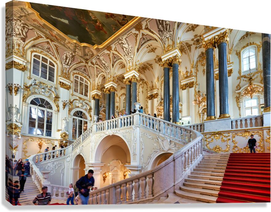Jordan staircase in winter palace at hermitage museum Canvas Print