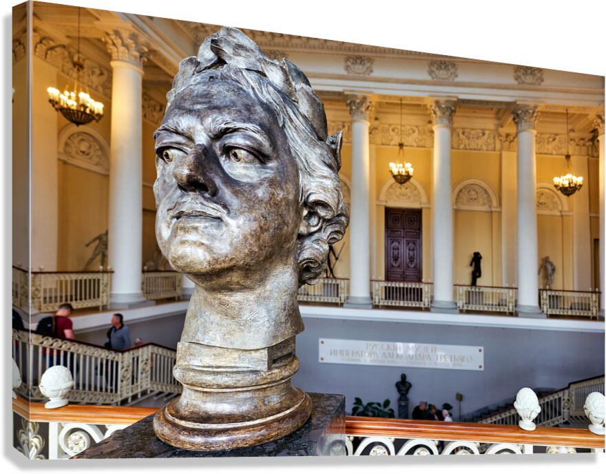 Sculpture of a historical figure in St. Petersburg Museum Canvas Print