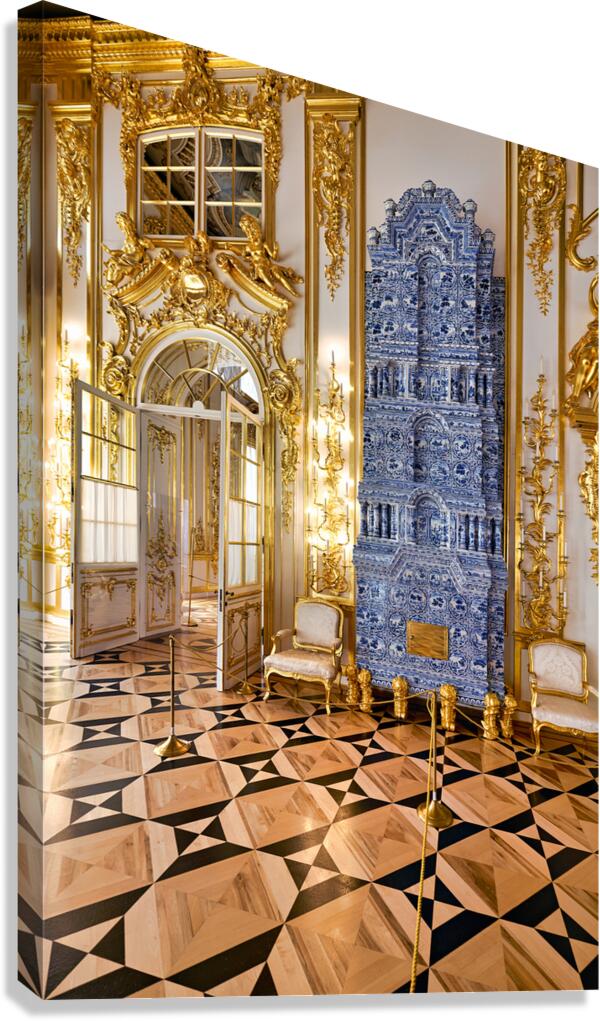 Catherine Palaces ornate interior in St. Petersburg Canvas Print