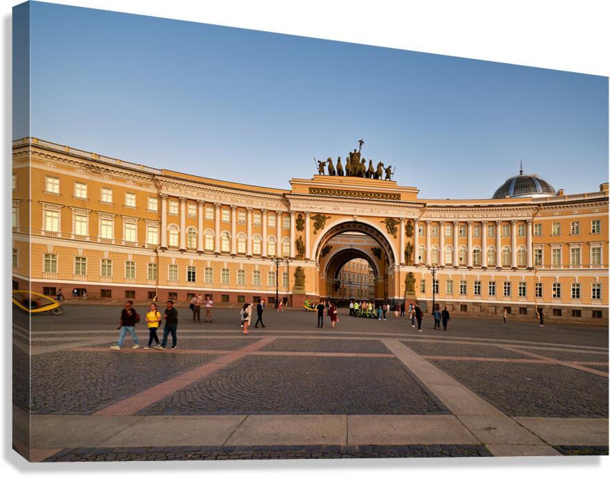 Visitors explore the General Staff Building in St. Petersburg Canvas Print