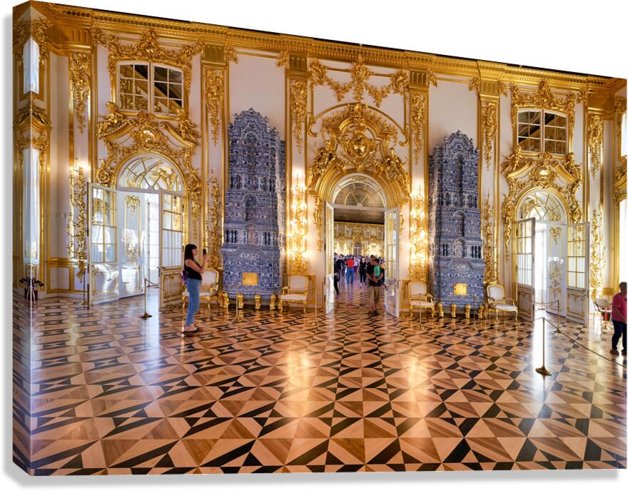 Visitors explore Catherine Palace in Saint Petersburg Russia Canvas Print