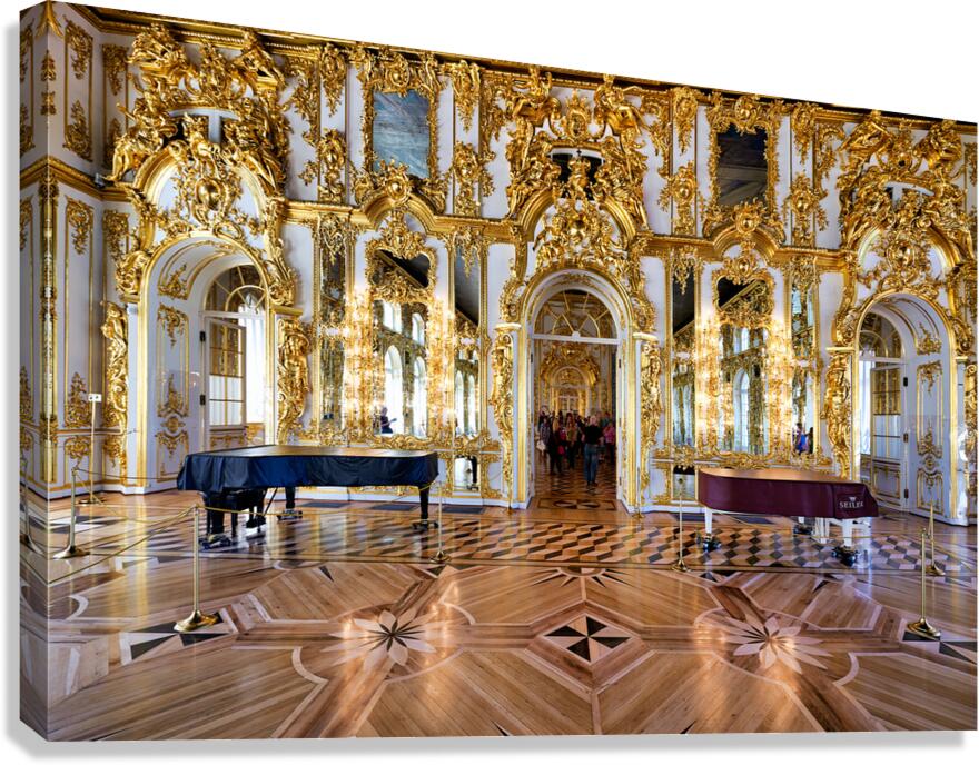 People walk through Catherine Palace in Pushkin St Canvas Print