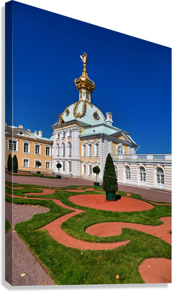 St Petersburg architecture near Peterhof Palace under clear sky Canvas Print