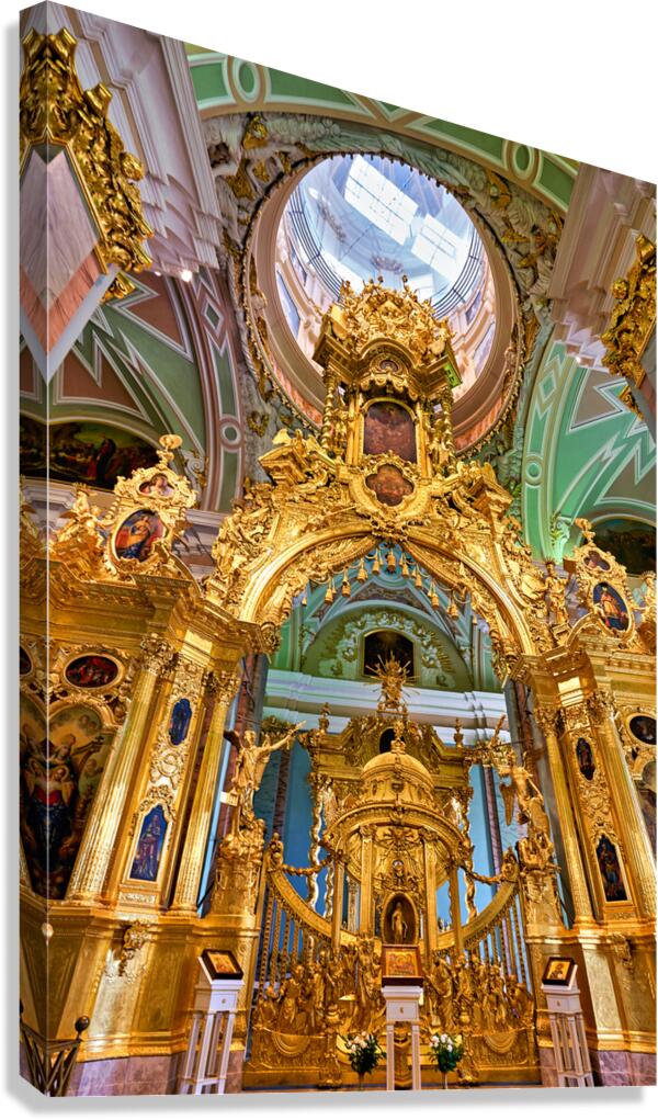 Golden altar inside Peter and Paul Cathedral in St. Petersburg Canvas Print