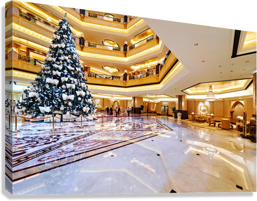 Christmas tree in Abu Dhabi Emirates Palace Hotel lobby Canvas Print