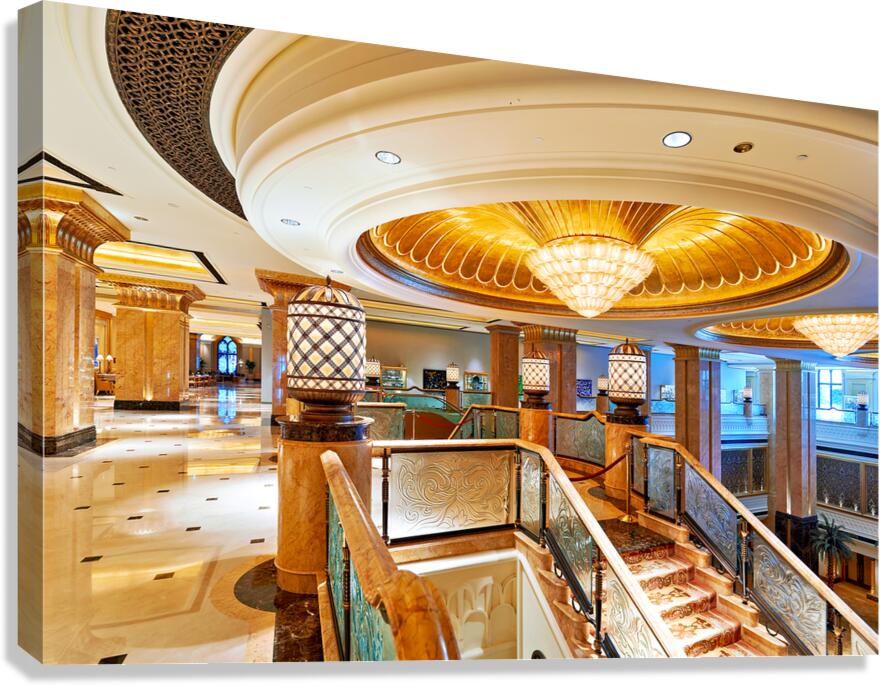 Visit Emirates Palace Hotel in Abu Dhabi and explore its design Canvas Print