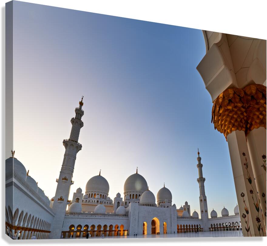 Visitors explore Sheikh Zayed Grand Mosque in Abu Dhabi Canvas Print