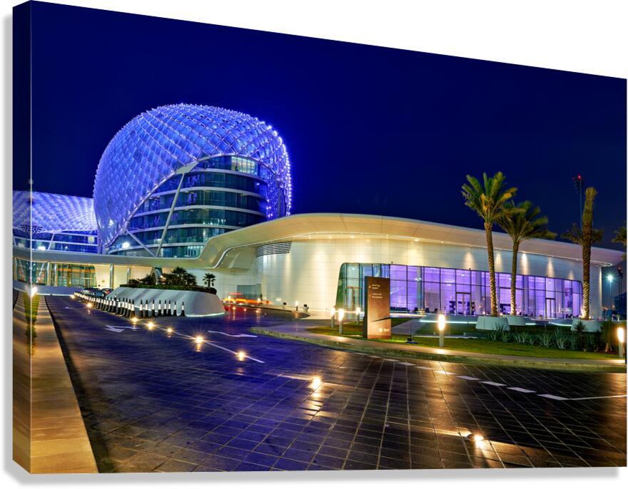 Explore W Abu Dhabi Yas Island at night in Abu Dhabi Canvas Print