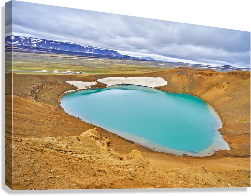 Krafla volcanic area with geothermal lake in Iceland Canvas Print