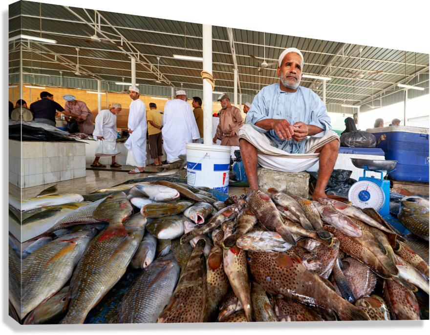 Visit to the muscat fish market in oman during the day Canvas Print