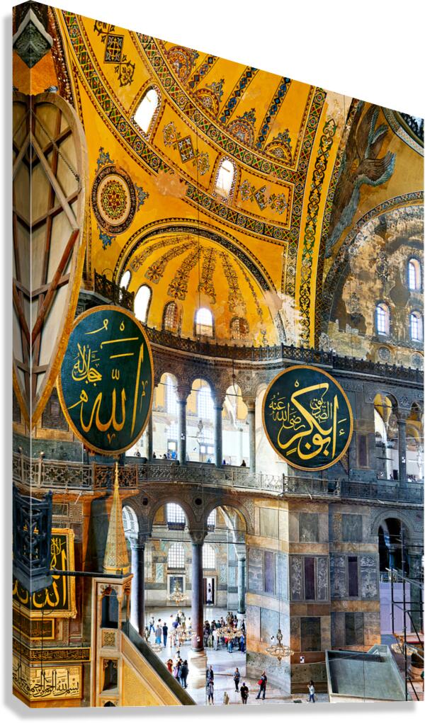 View from interior of Hagia Sophia Grand Mosque in Istanbul Canvas Print