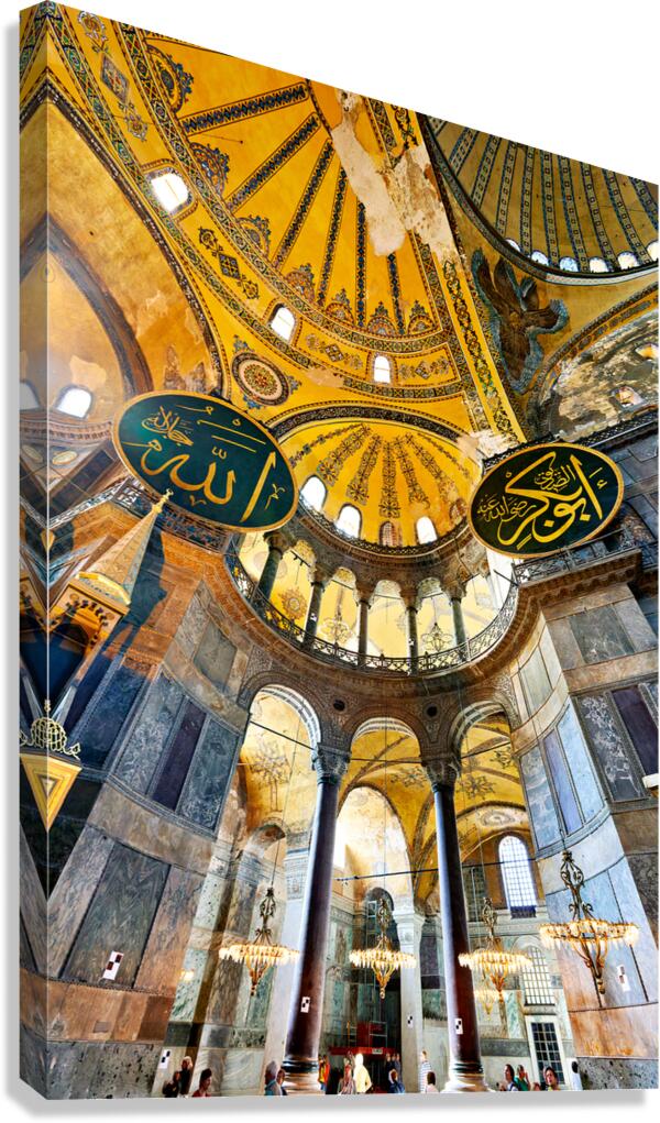 Visitors explore Hagia Sophia Grand Mosque in Istanbul Canvas Print