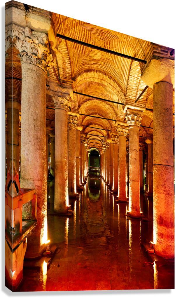 Exploring the ancient Basilica Cistern in Istanbul Turkey Canvas Print