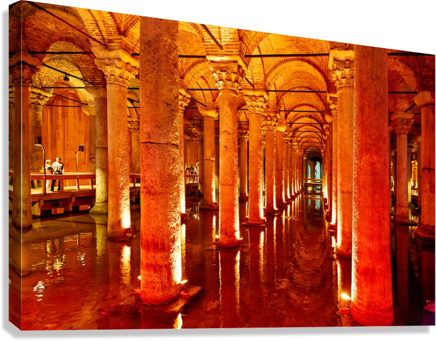 Explore Basilica Cistern in Istanbul at nighttime Canvas Print