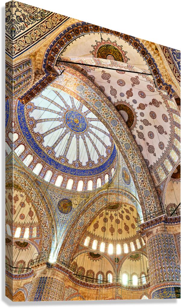 Beautiful view of the interior of the Blue Mosque in Istanbul Canvas Print