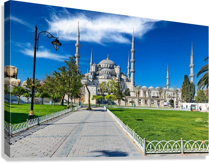 Visit Blue Mosque in Istanbul Turkey with clear sky Canvas Print