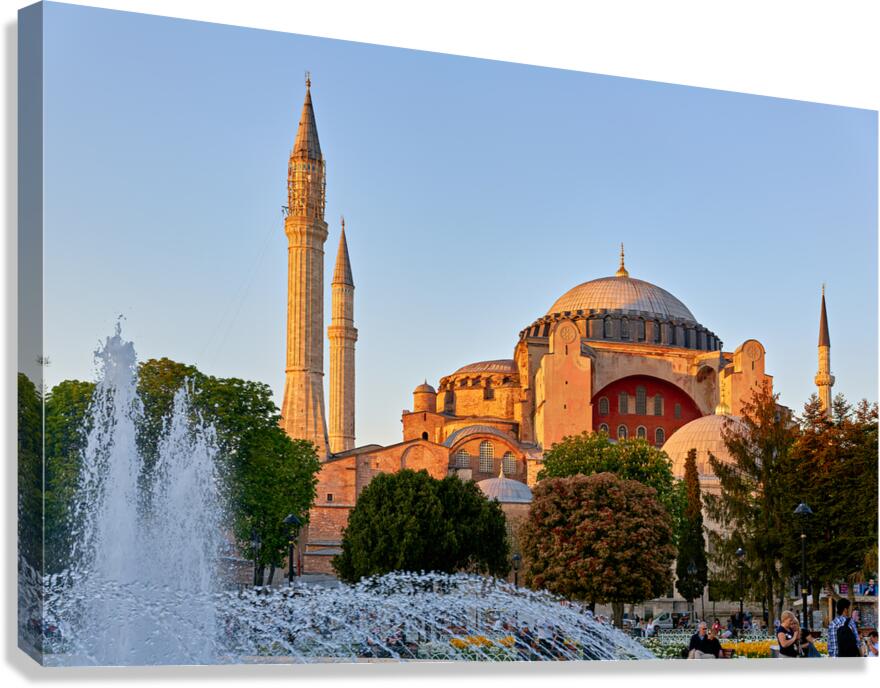 Exploring Hagia Sophia Grand Mosque in Istanbul during sunset Canvas Print