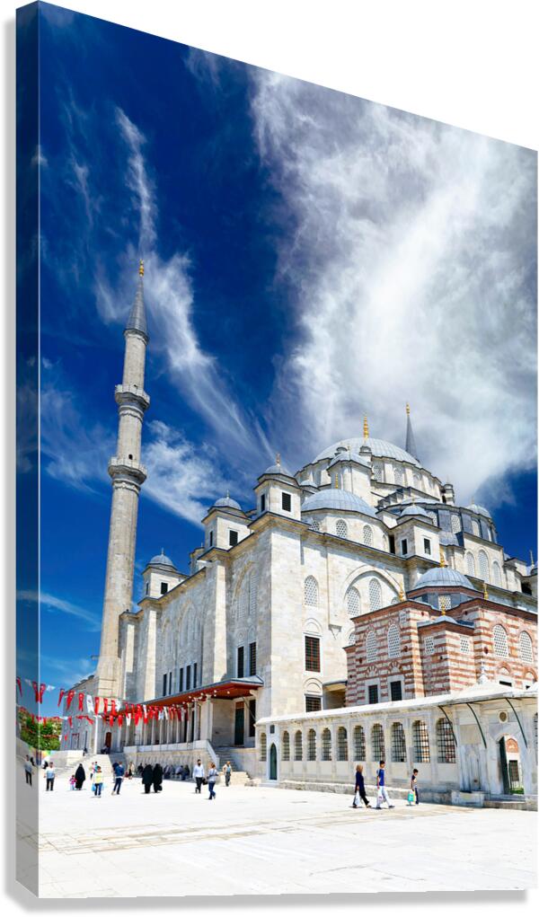 Visit to Fatih Mosque in Istanbul Turkey during sunny day Canvas Print